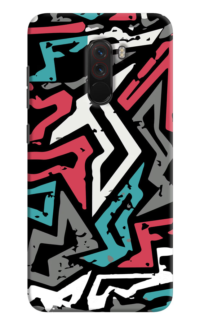 Geometric Graffiti Poco F1 Hard Case Back Cover by Casekaro