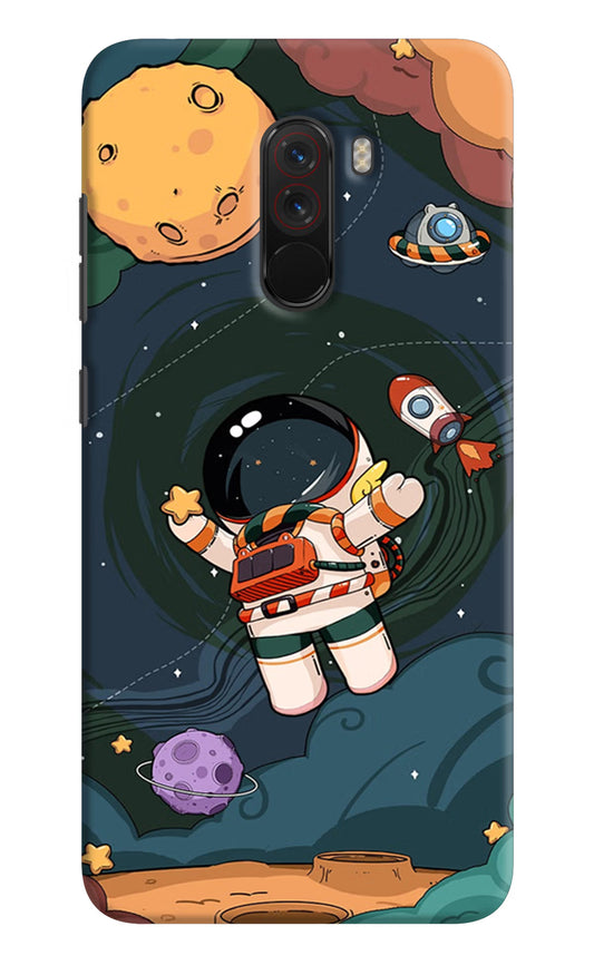 Cartoon Astronaut Poco F1 Hard Case Back Cover by Casekaro