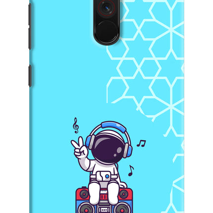 Cute Astronaut Chilling Poco F1 Hard Case Back Cover by Casekaro