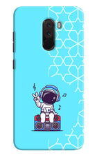 Cute Astronaut Chilling Poco F1 Hard Case Back Cover by Casekaro