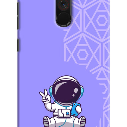Cute Astronaut Chilling Poco F1 Hard Case Back Cover by Casekaro