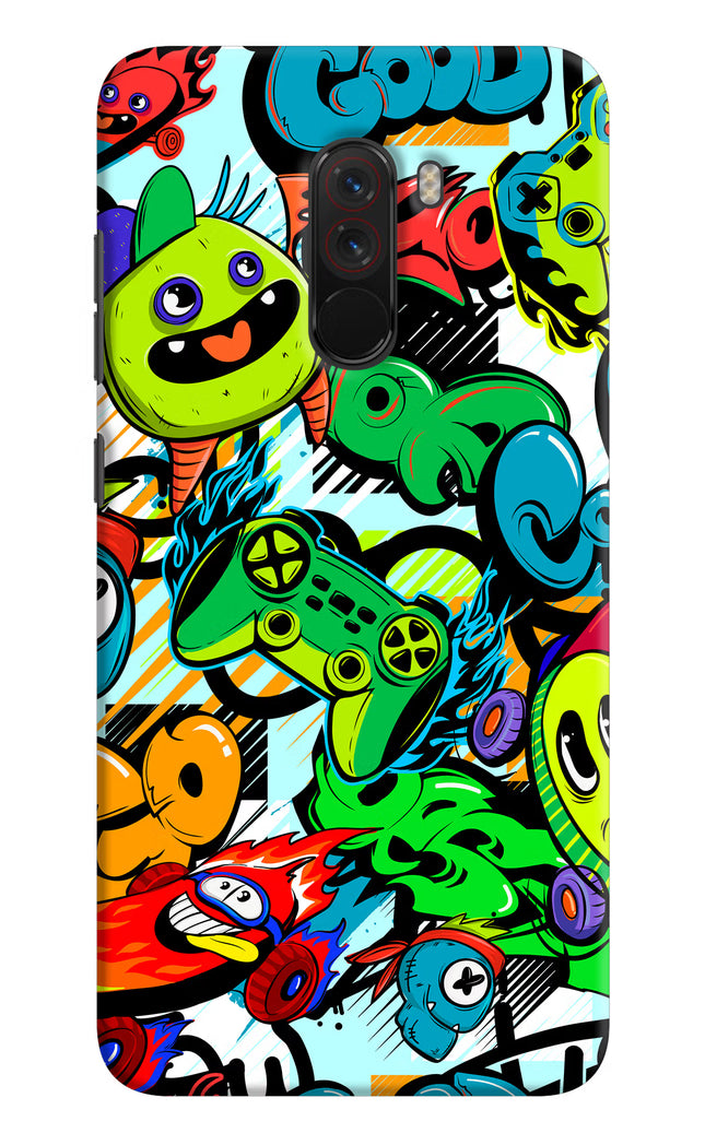 Game Doodle Poco F1 Hard Case Back Cover by Casekaro
