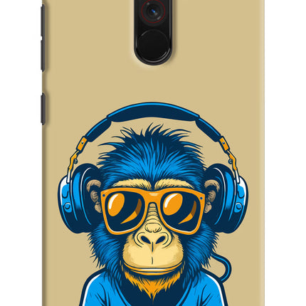 Monkey Headphone Poco F1 Hard Case Back Cover by Casekaro