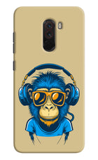 Monkey Headphone Poco F1 Hard Case Back Cover by Casekaro