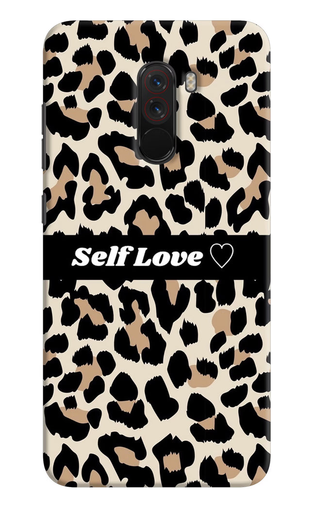 Leopard Print Self Love Poco F1 Hard Case Back Cover by Casekaro