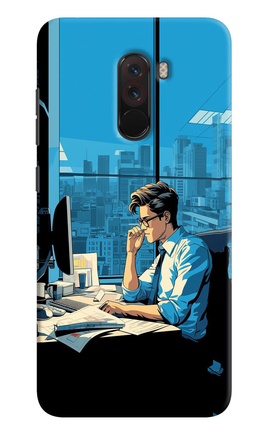 Focused Hustler (AI Generated) Poco F1 Back Cover, Hard case