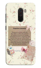 Hopeless Romantic Poco F1 Hard Case Back Cover by Casekaro