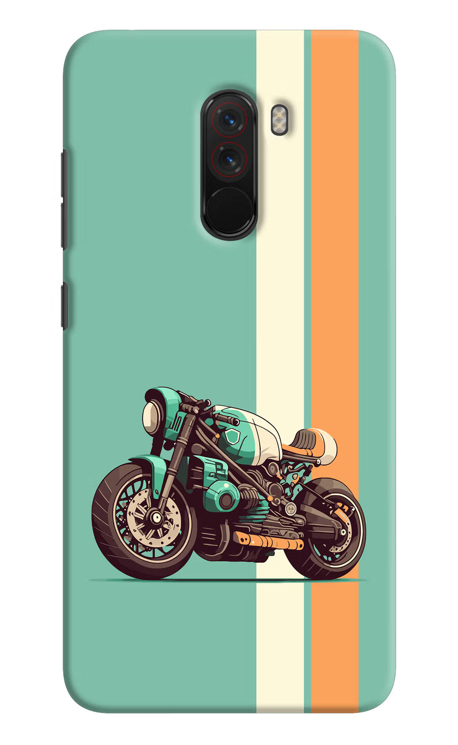 Striped Moto Drift Poco F1 Back Cover, Hard case