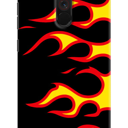 Side Sweep Flames Poco F1 Hard Case Back Cover by Casekaro