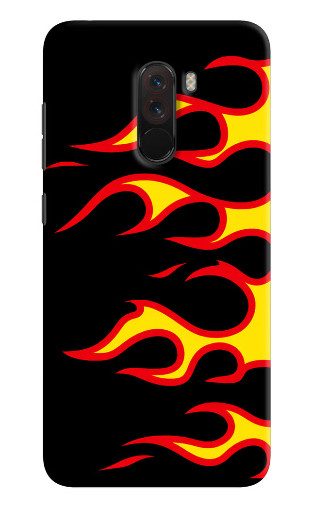 Side Sweep Flames Poco F1 Hard Case Back Cover by Casekaro