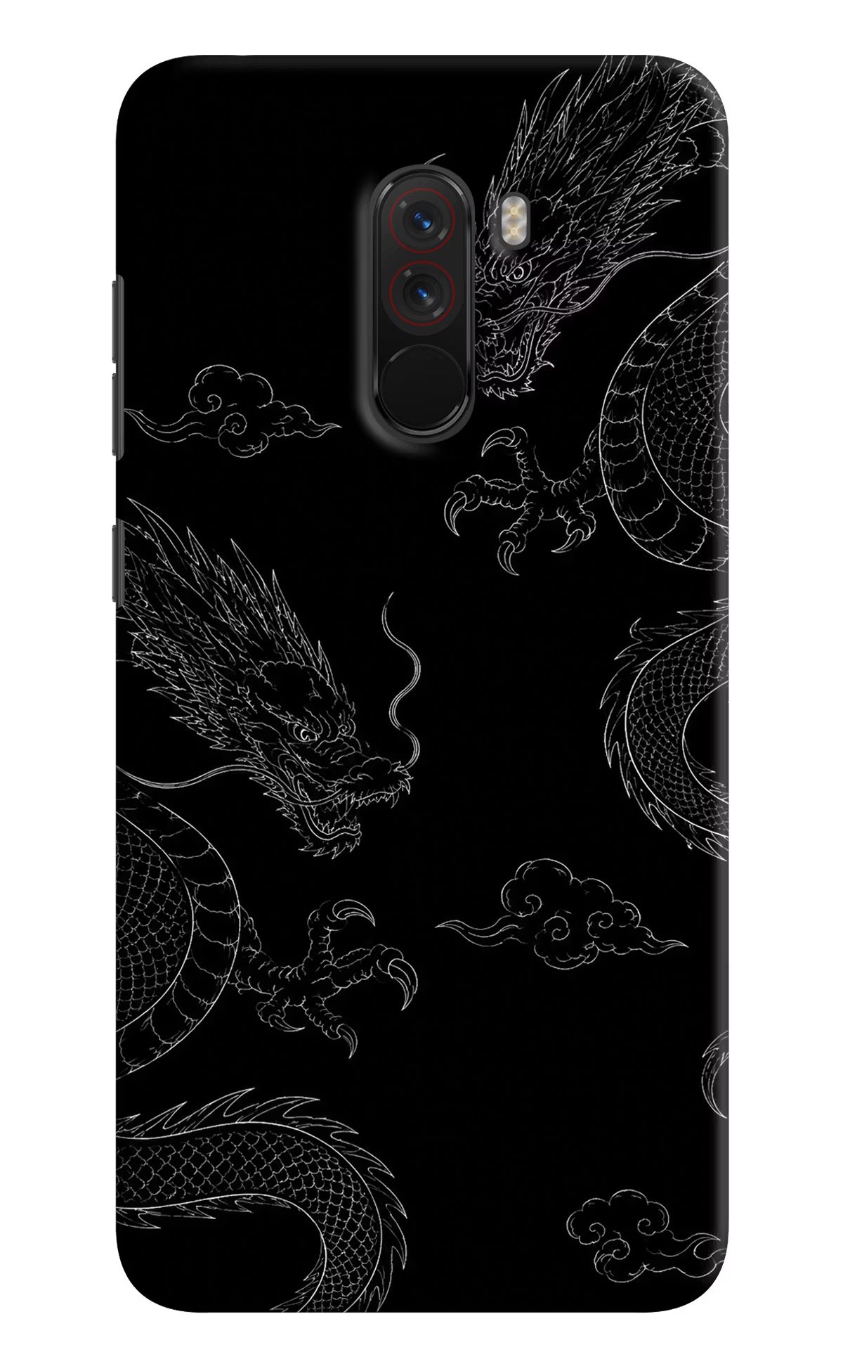Twin Dragons Poco F1 Hard Case Back Cover by Casekaro
