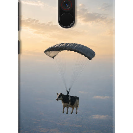 Skydiving Cow Poco F1 Hard Case Back Cover by Casekaro