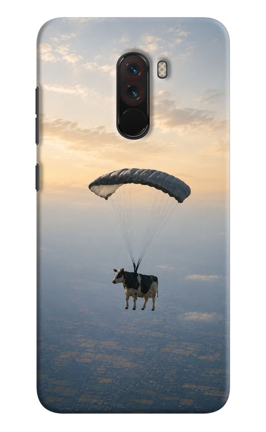 Skydiving Cow Poco F1 Hard Case Back Cover by Casekaro