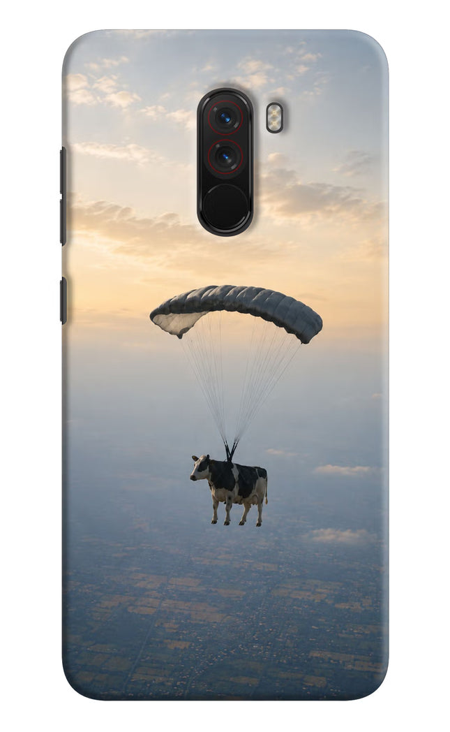 Skydiving Cow Poco F1 Hard Case Back Cover by Casekaro