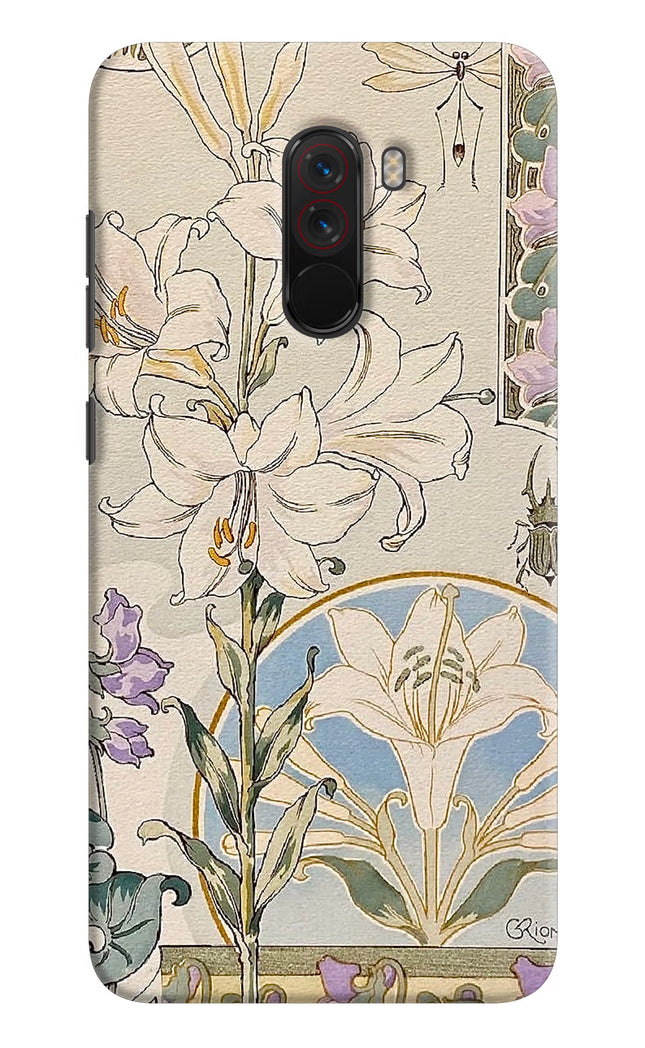 White Lily Poco F1 Hard Case Back Cover by Casekaro
