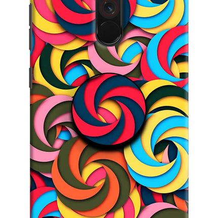 Spiral Pattern Poco F1 Pop Case by Casekaro