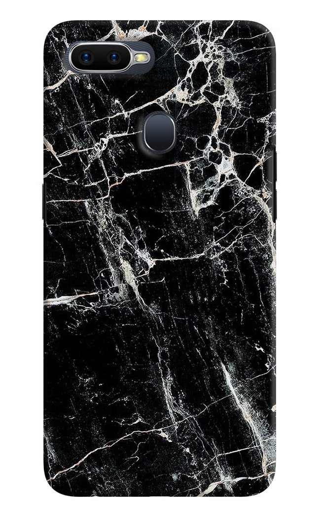 Black Marble Texture Oppo F9/F9 Pro Hard Case Back Cover by Casekaro