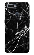 Black Marble Pattern Oppo F9/F9 Pro Hard Case Back Cover by Casekaro
