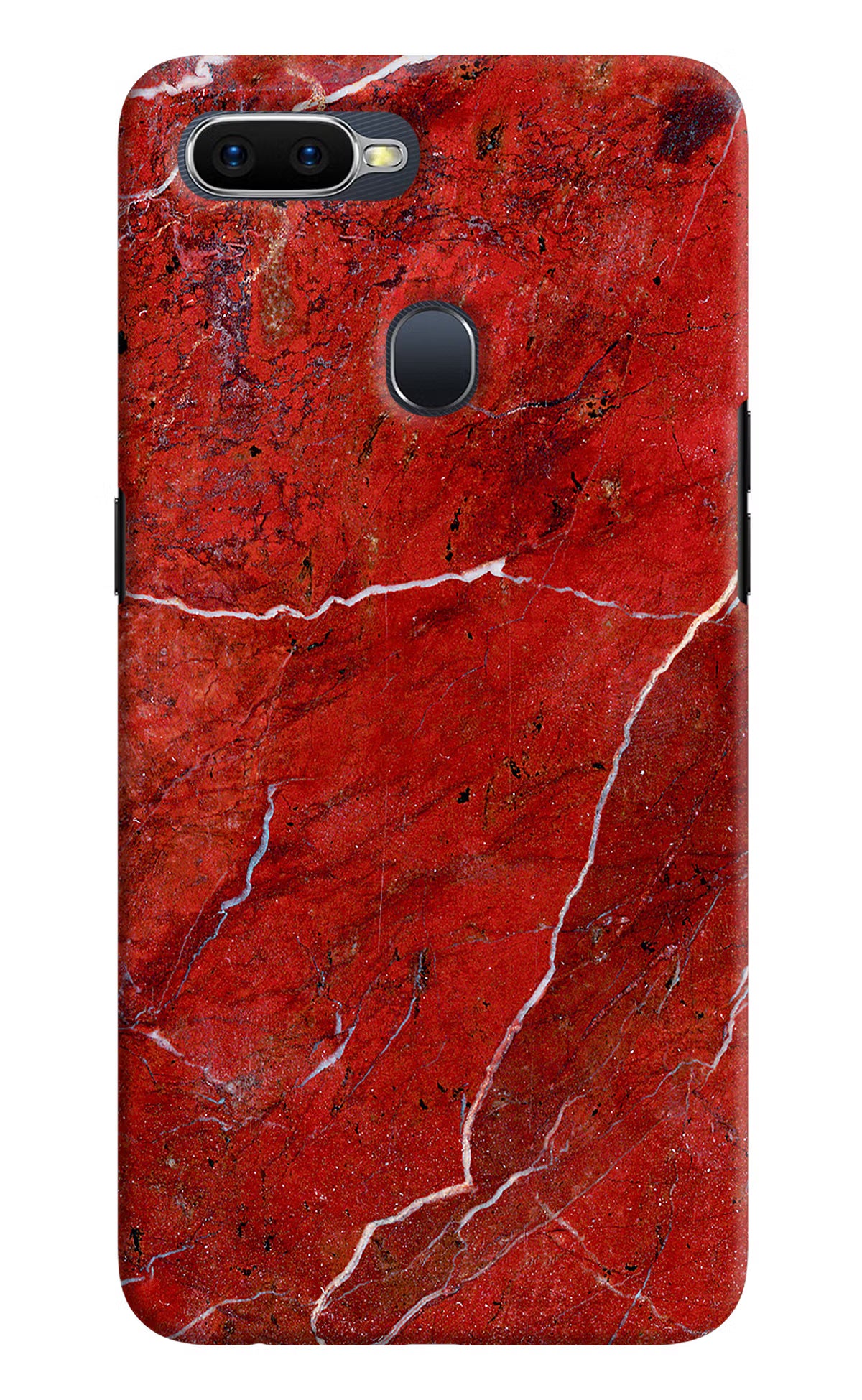Red Marble Design Oppo F9/F9 Pro Hard Case Back Cover by Casekaro
