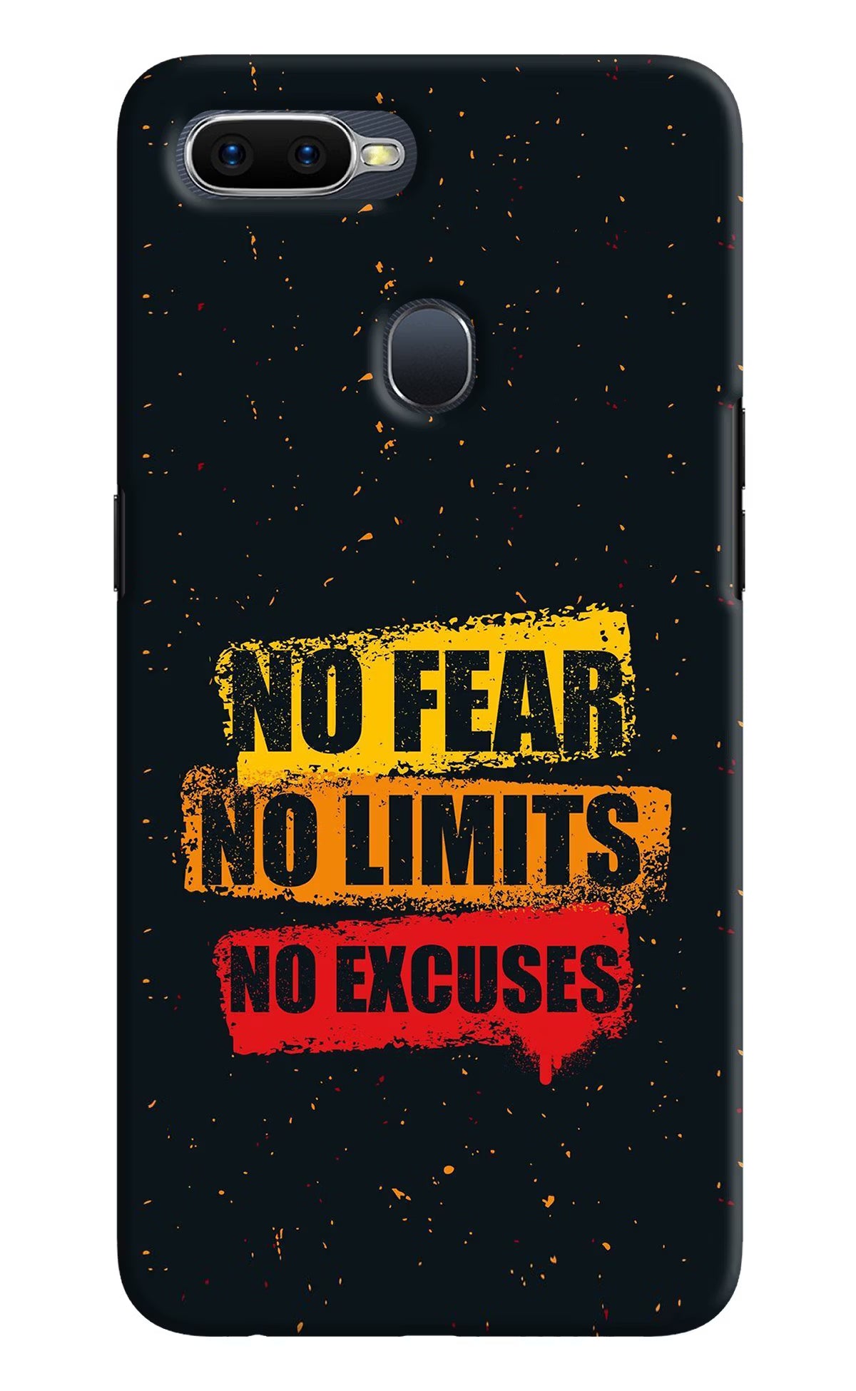 No Fear No Limits No Excuse Oppo F9/F9 Pro Hard Case Back Cover by Casekaro