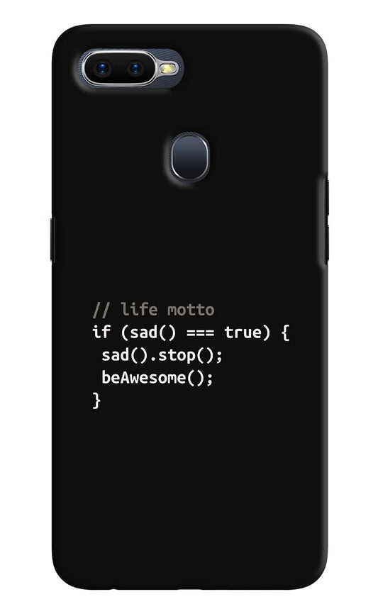 Life Motto Code Oppo F9/F9 Pro Hard Case Back Cover by Casekaro