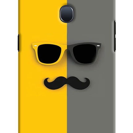 Sunglasses with Mustache Oppo F9/F9 Pro Hard Case Back Cover by Casekaro
