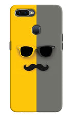 Sunglasses with Mustache Oppo F9/F9 Pro Hard Case Back Cover by Casekaro