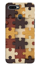 Wooden Puzzle Oppo F9/F9 Pro Hard Case Back Cover by Casekaro