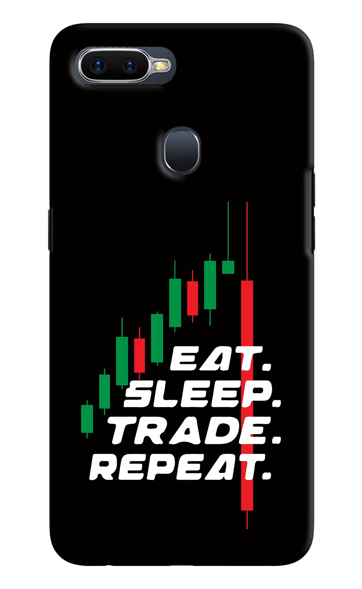 Eat Sleep Trade Repeat Oppo F9/F9 Pro Hard Case Back Cover by Casekaro