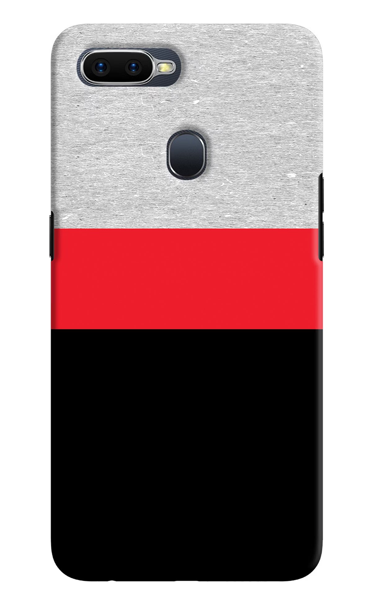 Tri Color Pattern Oppo F9/F9 Pro Hard Case Back Cover by Casekaro