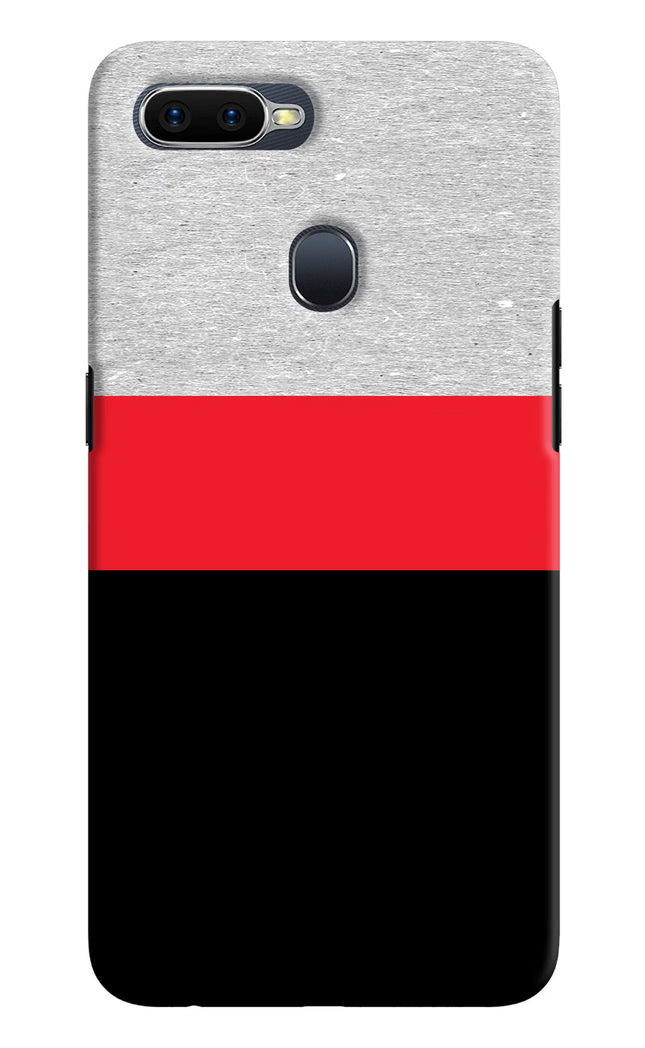 Tri Color Pattern Oppo F9/F9 Pro Hard Case Back Cover by Casekaro