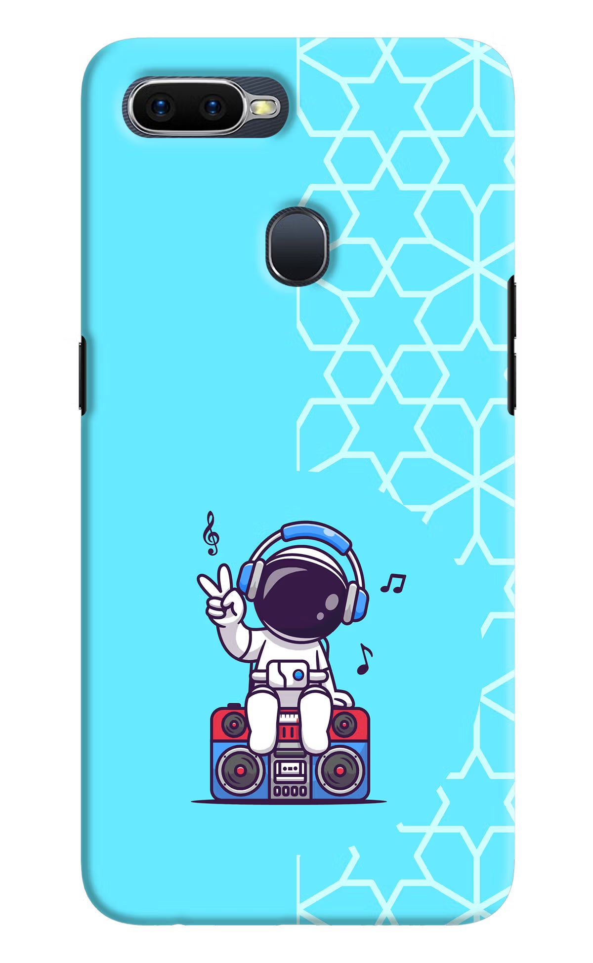 Cute Astronaut Chilling Oppo F9/F9 Pro Hard Case Back Cover by Casekaro