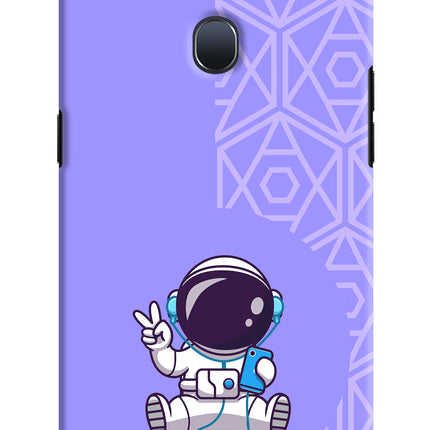 Cute Astronaut Chilling Oppo F9/F9 Pro Hard Case Back Cover by Casekaro