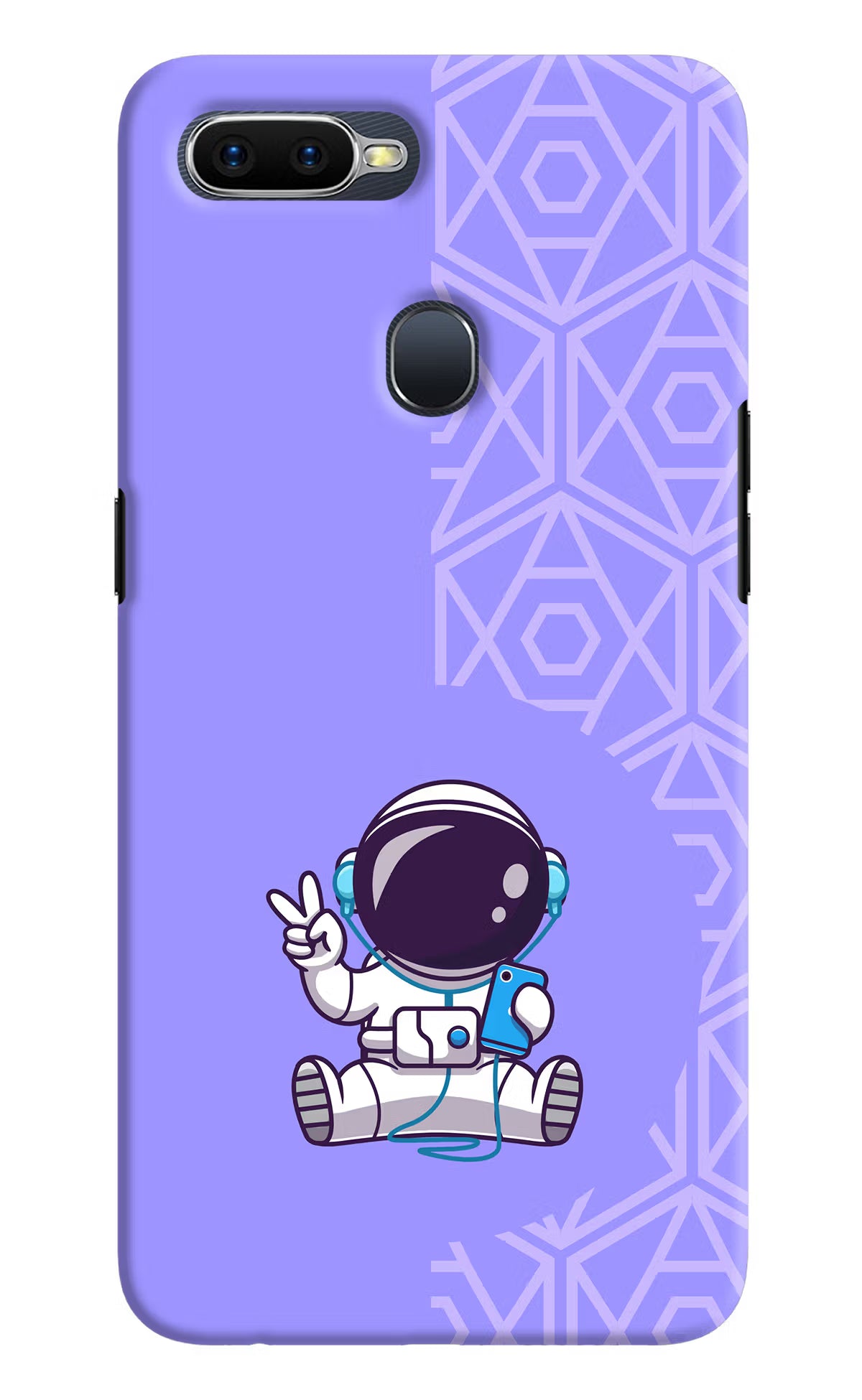 Cute Astronaut Chilling Oppo F9/F9 Pro Hard Case Back Cover by Casekaro