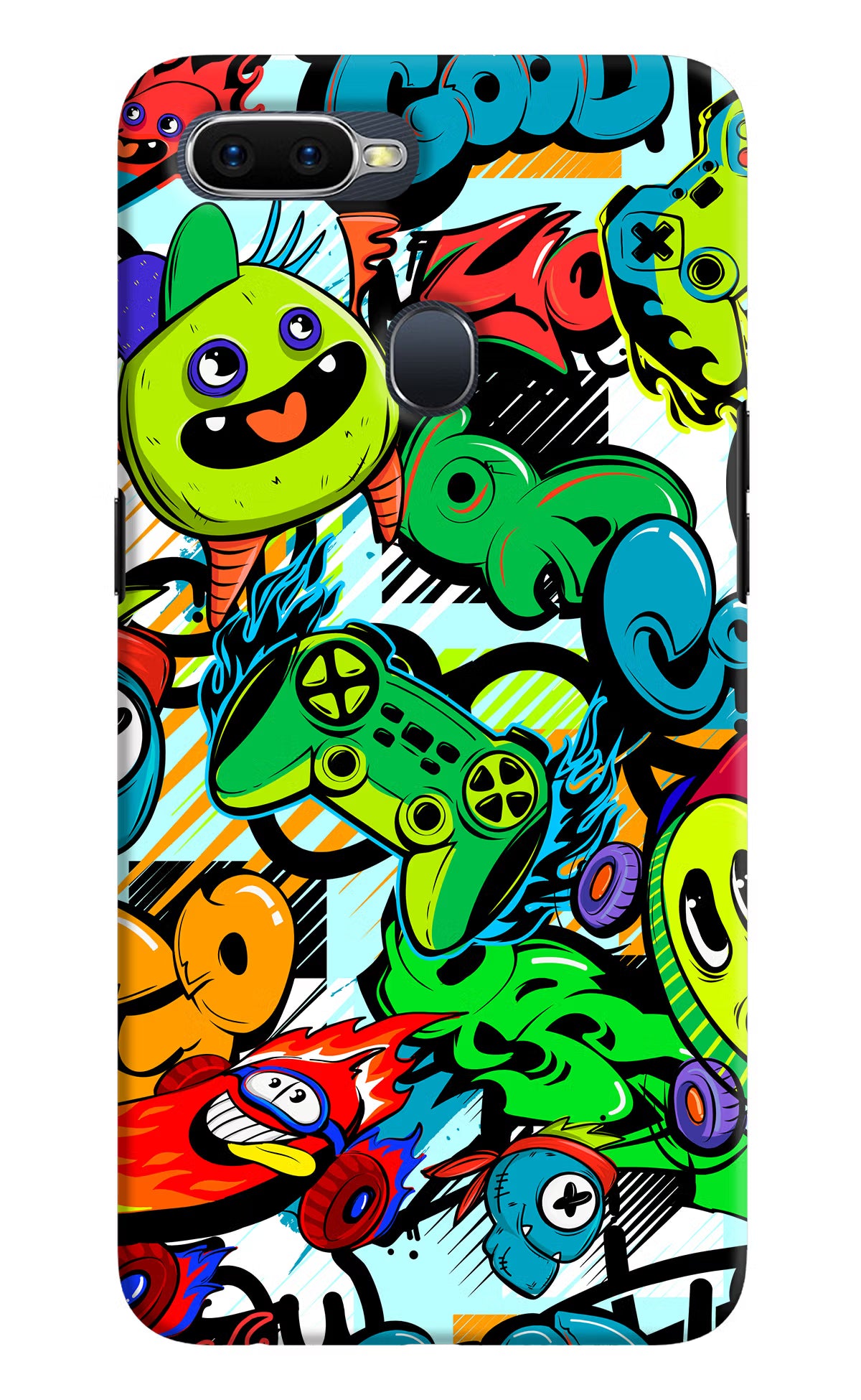 Game Doodle Oppo F9/F9 Pro Hard Case Back Cover by Casekaro