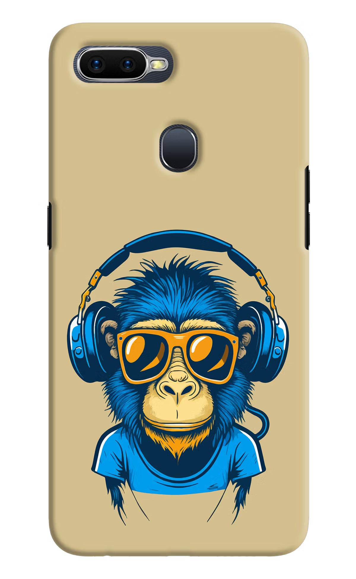 Monkey Headphone Oppo F9/F9 Pro Hard Case Back Cover by Casekaro