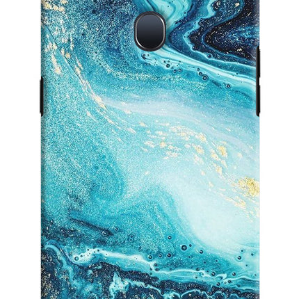Blue Glitter Marble Oppo F9/F9 Pro Hard Case Back Cover by Casekaro
