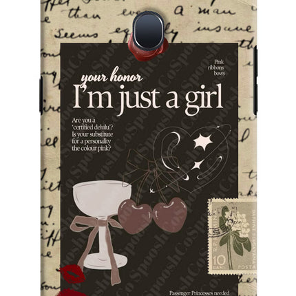 I am just a girl Oppo F9/F9 Pro Hard Case Back Cover by Casekaro