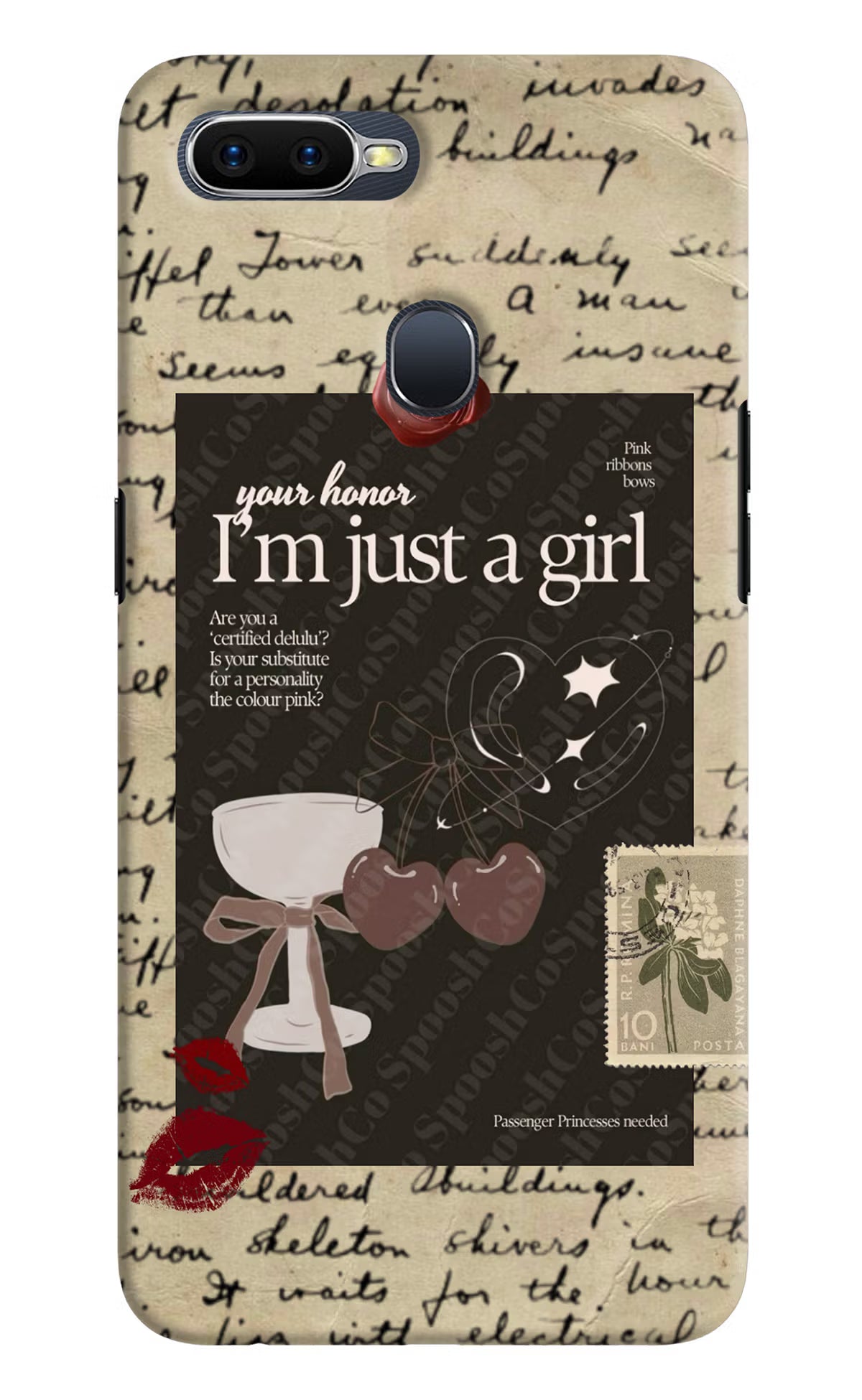 I am just a girl Oppo F9/F9 Pro Hard Case Back Cover by Casekaro