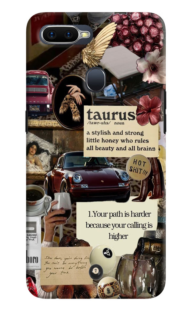 Taurus Zodiac Oppo F9/F9 Pro Hard Case Back Cover by Casekaro