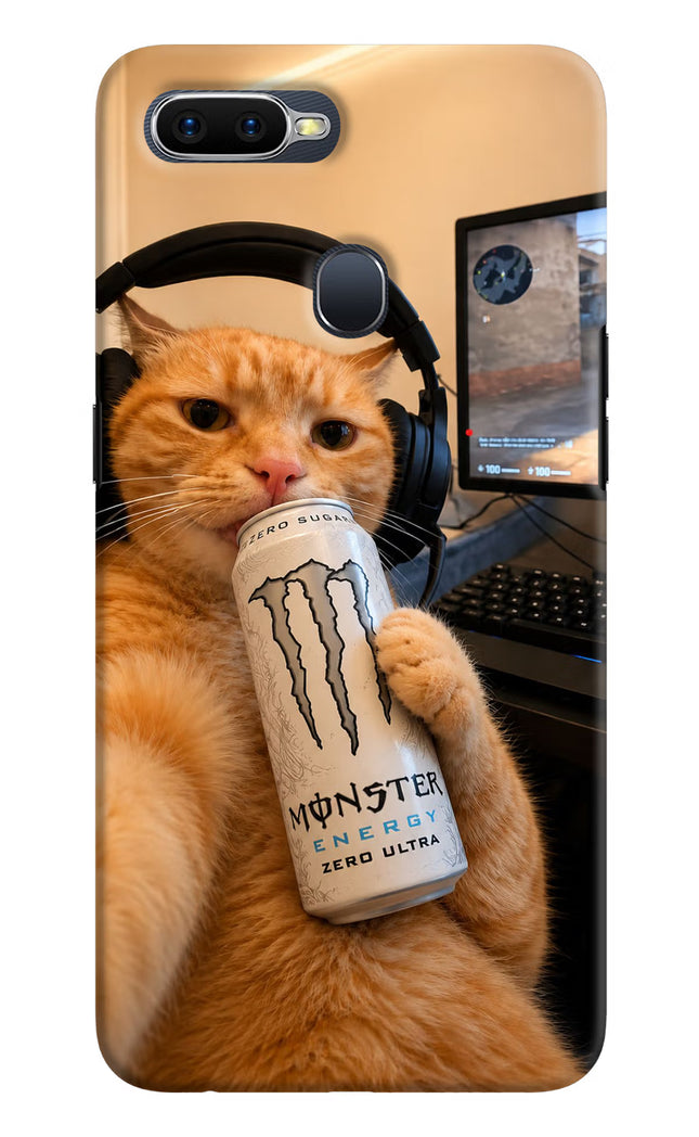 Gamer Cat Energy Oppo F9/F9 Pro Hard Case Back Cover by Casekaro