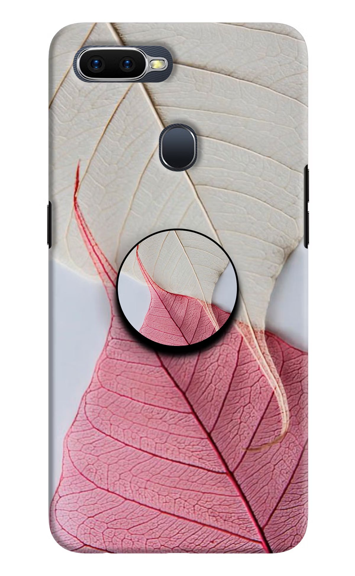 White Pink Leaf Oppo F9/F9 Pro Pop Case by Casekaro