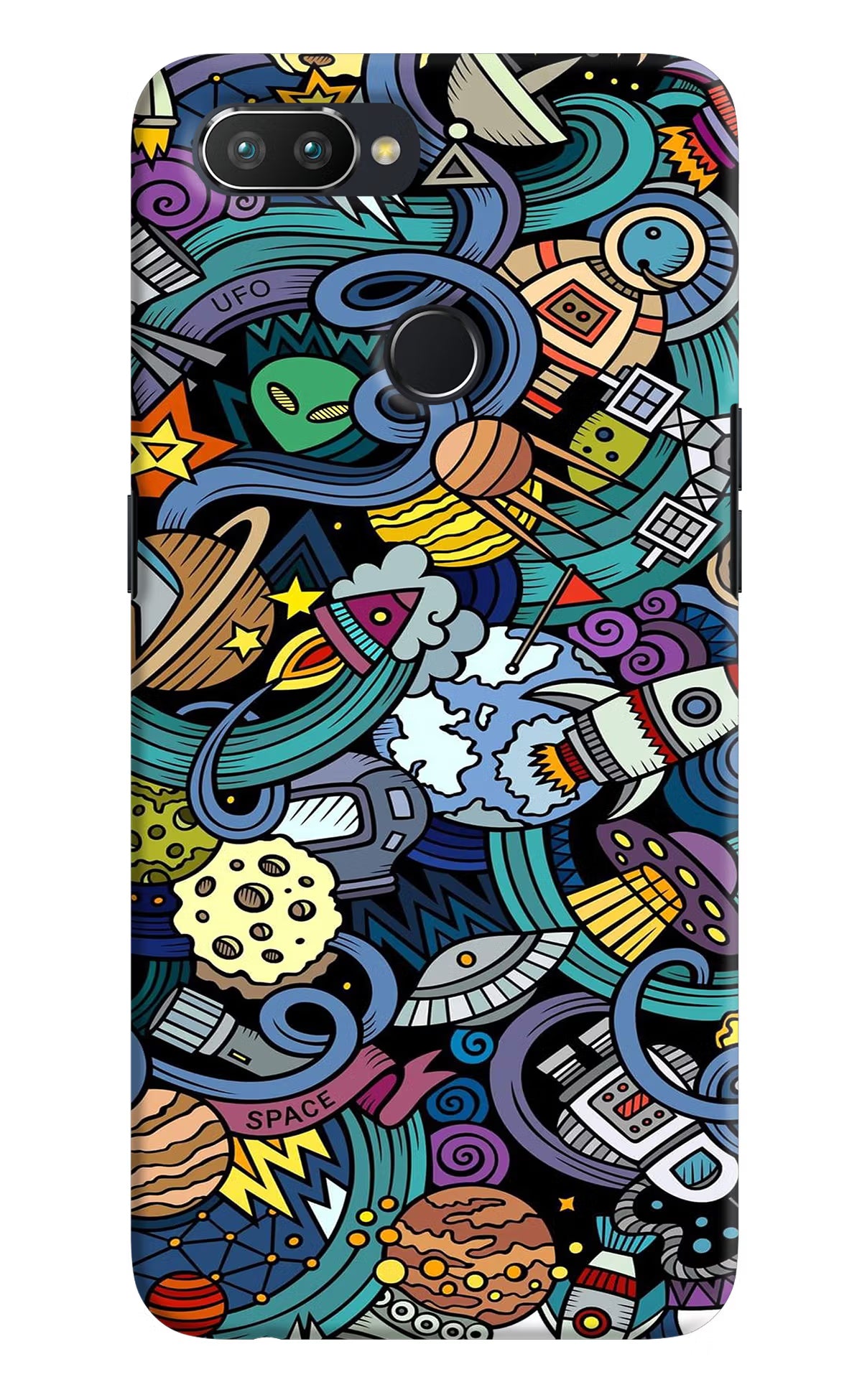 Space Abstract Realme 2 Pro Hard Case Back Cover by Casekaro