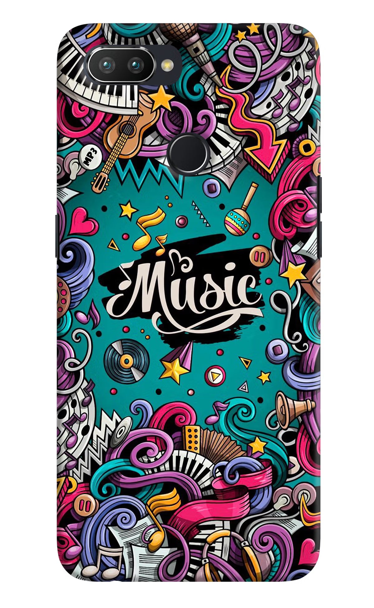 Music Graffiti Realme 2 Pro Hard Case Back Cover by Casekaro