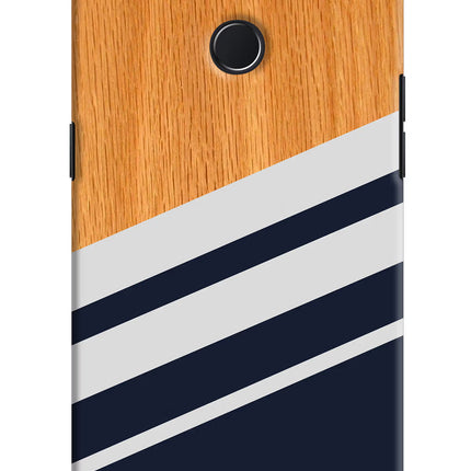 Blue and white wooden Realme 2 Pro Hard Case Back Cover by Casekaro