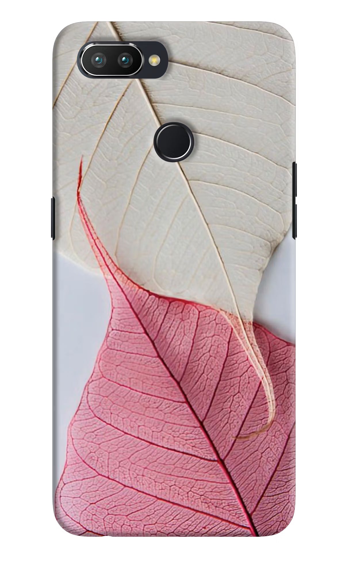 White Pink Leaf Realme 2 Pro Hard Case Back Cover by Casekaro