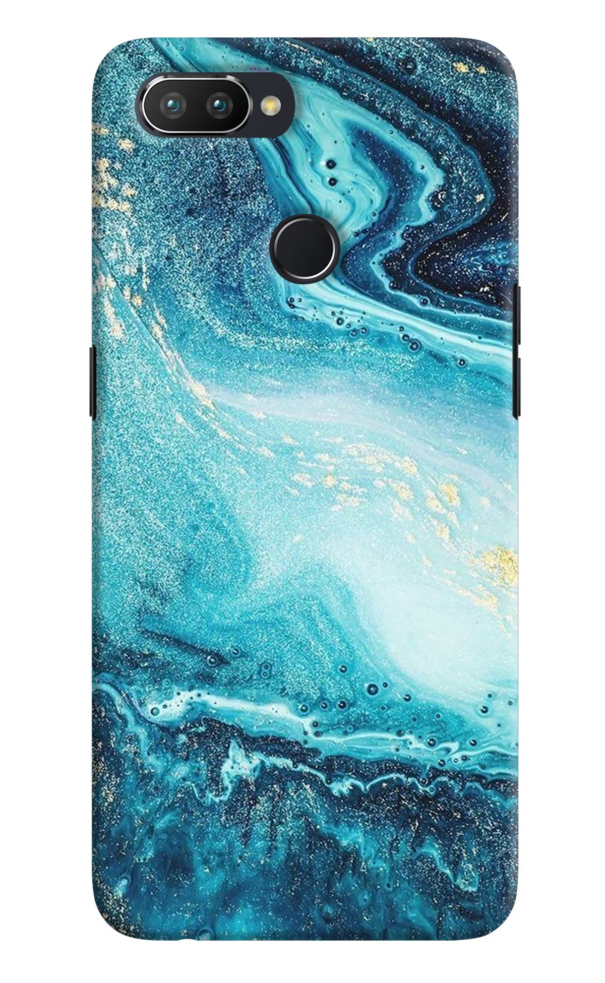 Blue Glitter Marble Realme 2 Pro Hard Case Back Cover by Casekaro