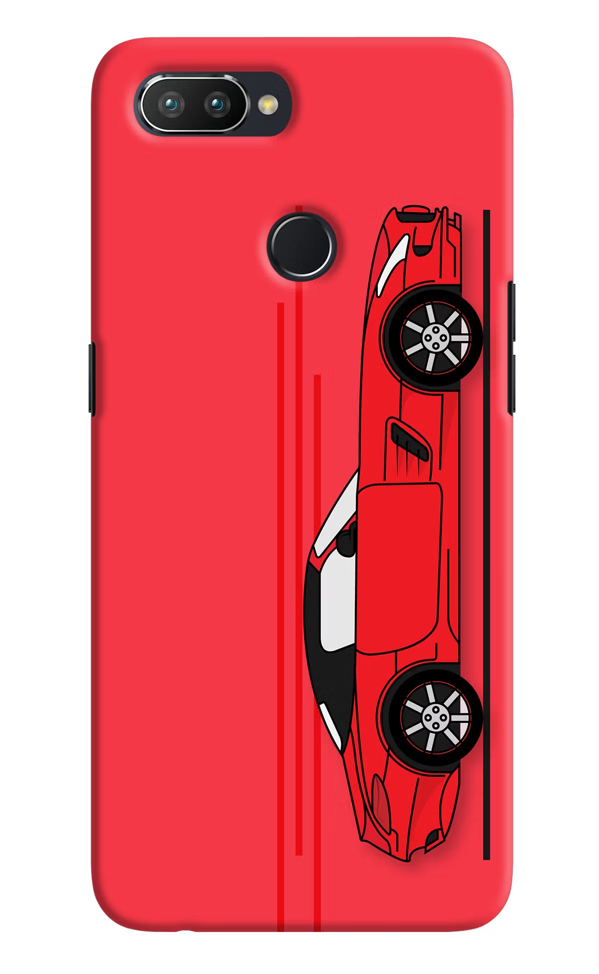 Red Velocity Realme 2 Pro Hard Case Back Cover by Casekaro