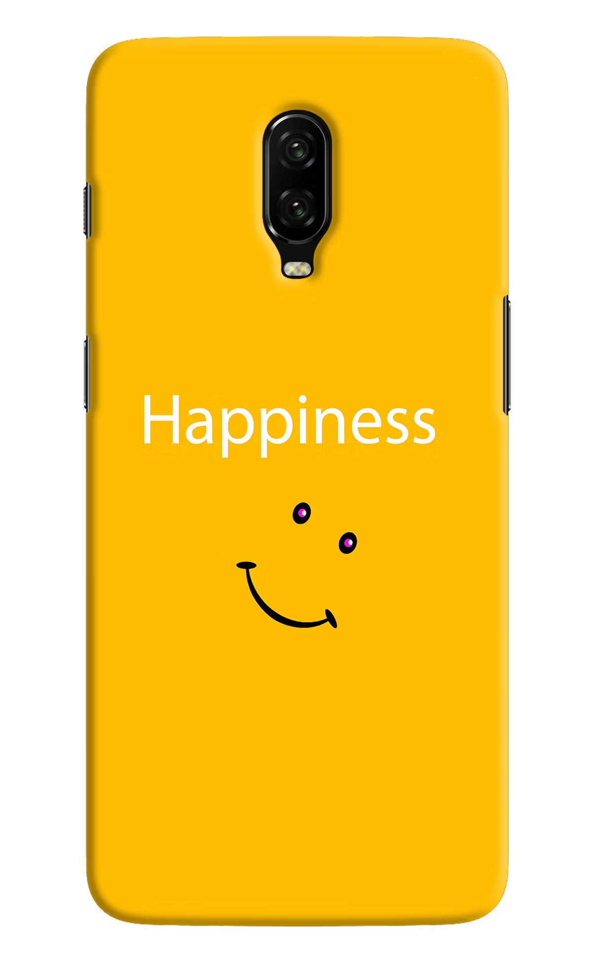 Happiness With Smiley Oneplus 6T Hard Case Back Cover by Casekaro