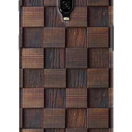 Wooden Cube Design Oneplus 6T Hard Case Back Cover by Casekaro